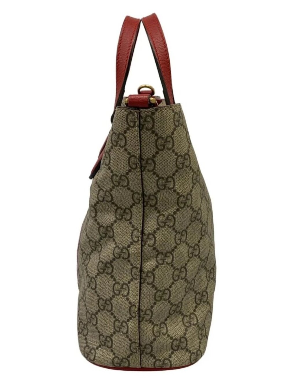 GUCCI Bosco 473887 Beige Red Multi CG Supreme Canvas Leather Suede - Tote Bag - Picture 5 of 15